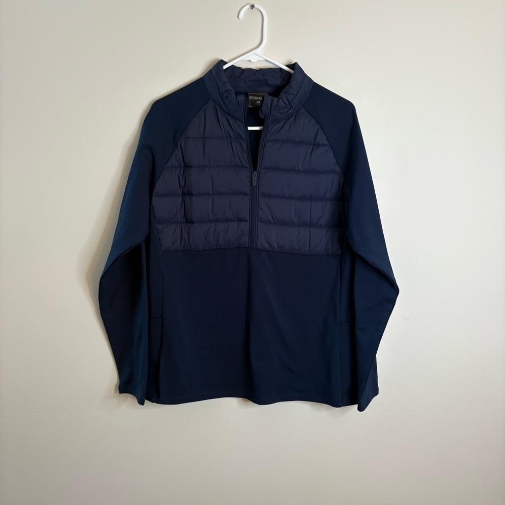 32 Degrees Blue lightweight Jacket top with Quilted Design 1/2 zip adult large